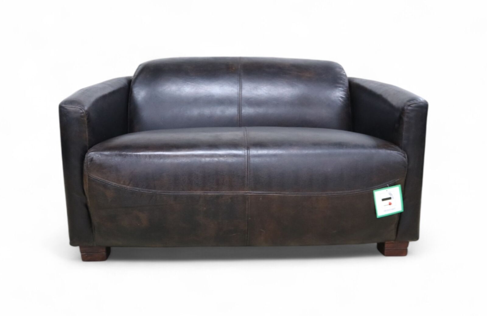Marlborough Vintage 2 Seater Tobacco Brown Distressed Leather Tub Sofa