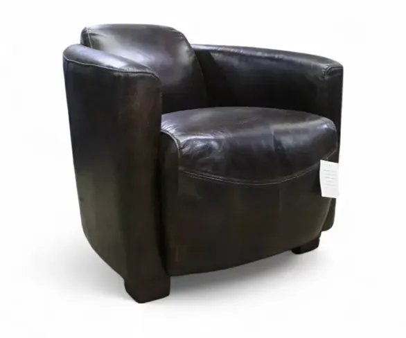 Marlborough Vintage Distressed Tobacco Brown Leather Tub Chair