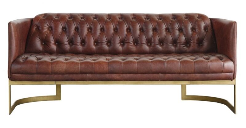 Product photograph of Metal Frame Chesterfield Buttoned 3 Seater Distressed Leather Sofa from Designer Sofas 4U