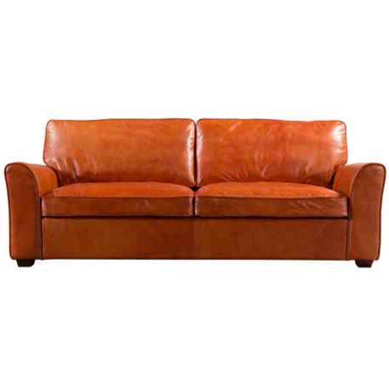 Product photograph of Mikado Vintage 3 Seater Sofa Retro Distressed Real Leather from Designer Sofas 4U