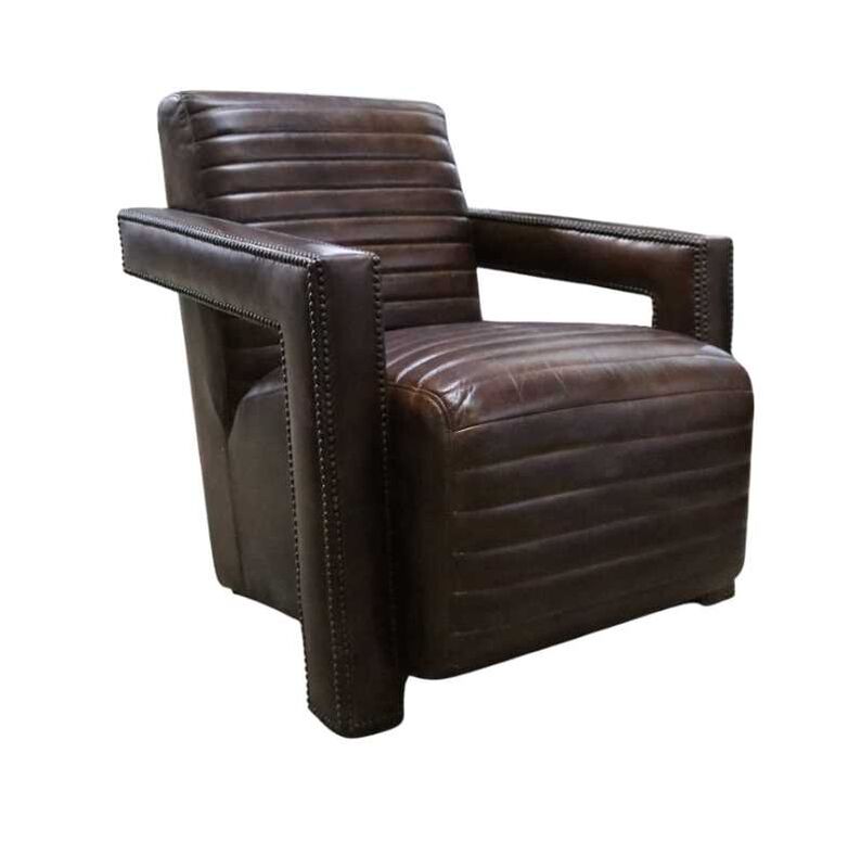 Product photograph of Mitford Vintage Brown Distressed Leather Armchair from Designer Sofas 4U