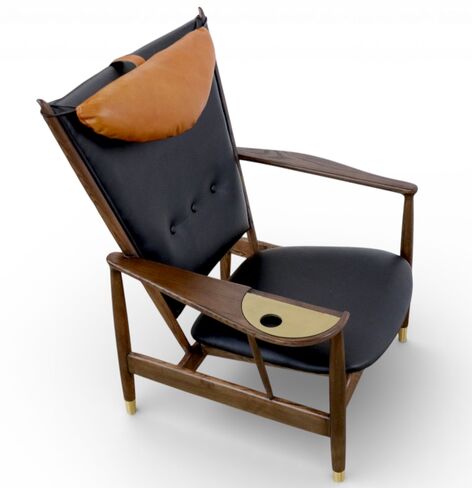 Modern Presidents Lounge Chair with Leather Cushion Reading Chair