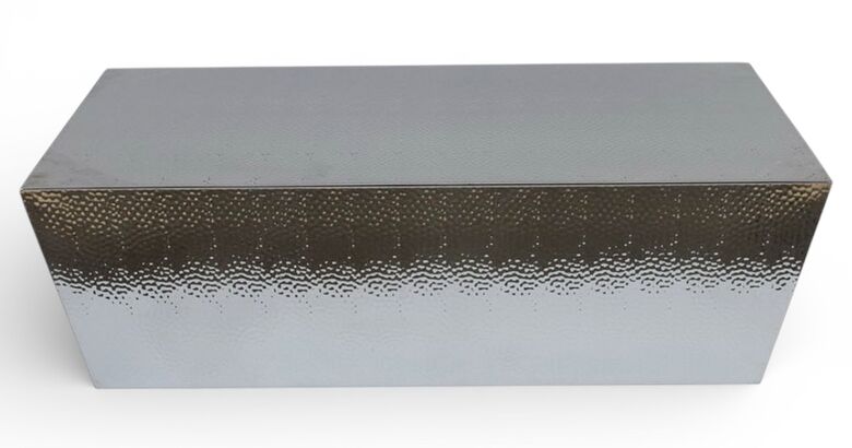 Modern Rectangular Metal Coffee Table – Silver Finish