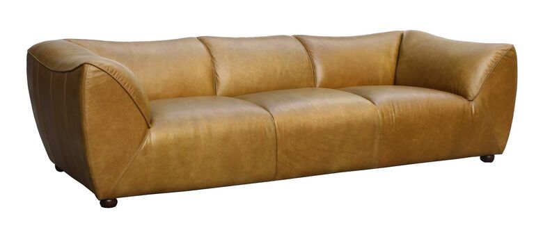 Monte Carlo Vintage Nappa Sandy Brown Leather 3 Seater Sofa