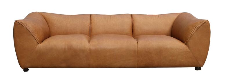 Monte Carlo Vintage Tan Leather 3 Seater Sofa