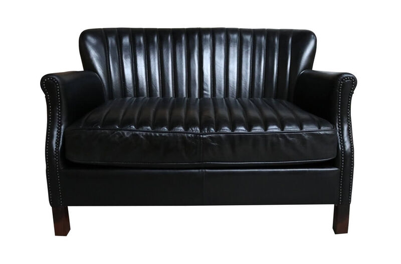 Product photograph of Montrose Distressed Vintage Black Leather 2 Seater Settee Sofa from Designer Sofas 4U