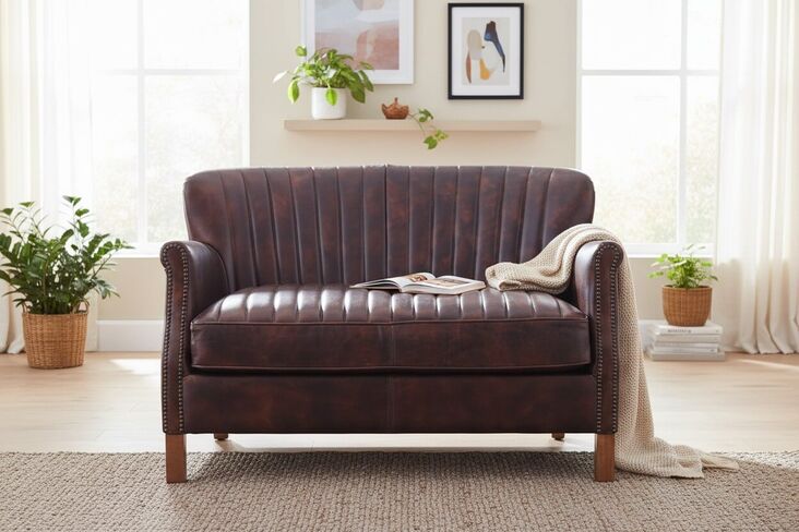Montrose Distressed Vintage Leather 2 Seater Settee Sofa