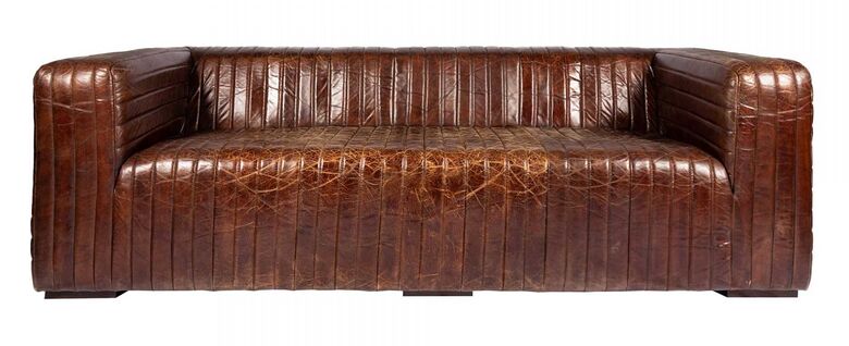 Munich Vintage Brown Leather 3 Seater Sofa