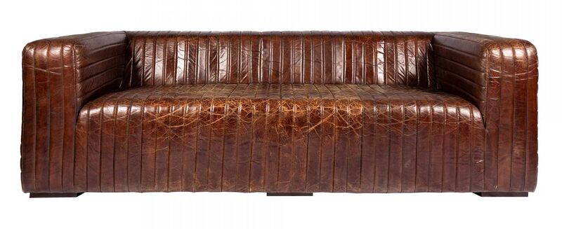 Product photograph of Munich Vintage Brown Leather 3 Seater Sofa from Designer Sofas 4U