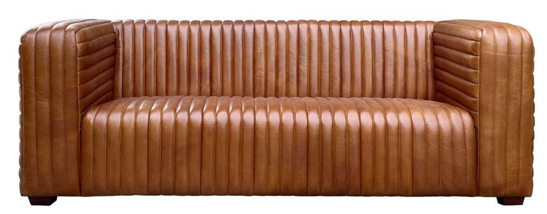 Munich Vintage Tan Leather 3 Seater Sofa