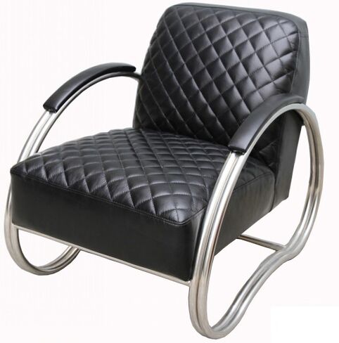 Njord Vintage Black Leather Armchair