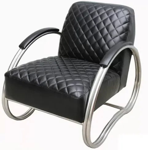 Njord Vintage Black Leather Armchair