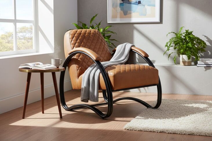 Njord Vintage Tan Leather Armchair
