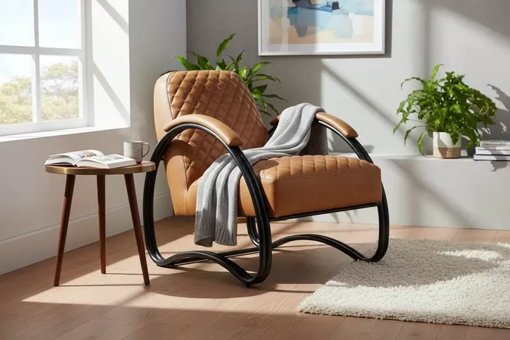 Njord Vintage Tan Leather Armchair