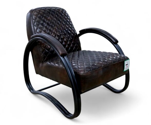 Njord Vintage Tobacco Brown Leather Armchair