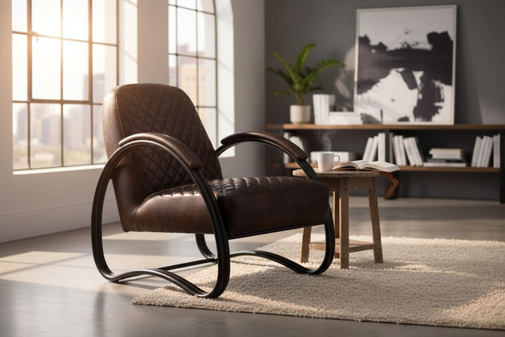Njord Vintage Tobacco Brown Leather Armchair