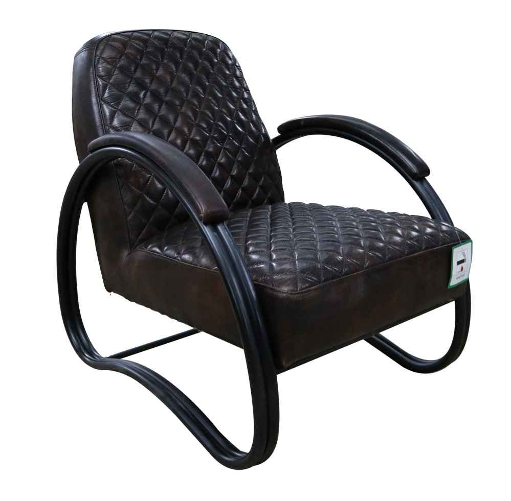 Njord Vintage Tobacco Brown Leather ArmchairVintage Chairs By Desginer