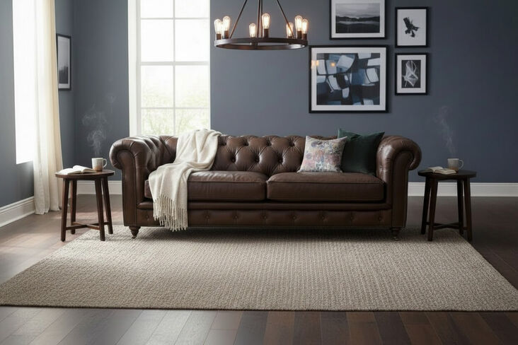 Noble Grande Chesterfield 3 Seater Nappa Umbar Brown Leather Sofa