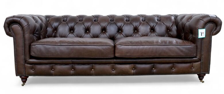 Noble Grande Chesterfield 3 Seater Nappa Umbar Brown Leather Sofa