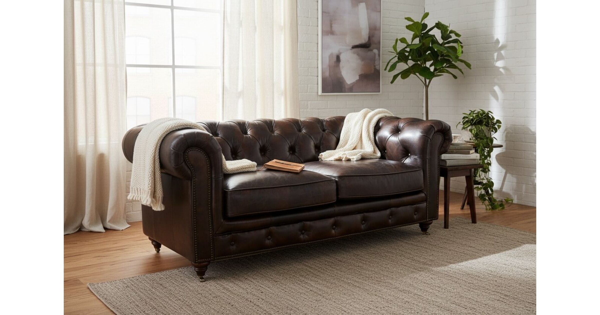 marwick leather 2-seater sofa - aged tobacco reviews Noble Vintage Chesterfield Sofa 2 Seater Distressed Tobacco Leather