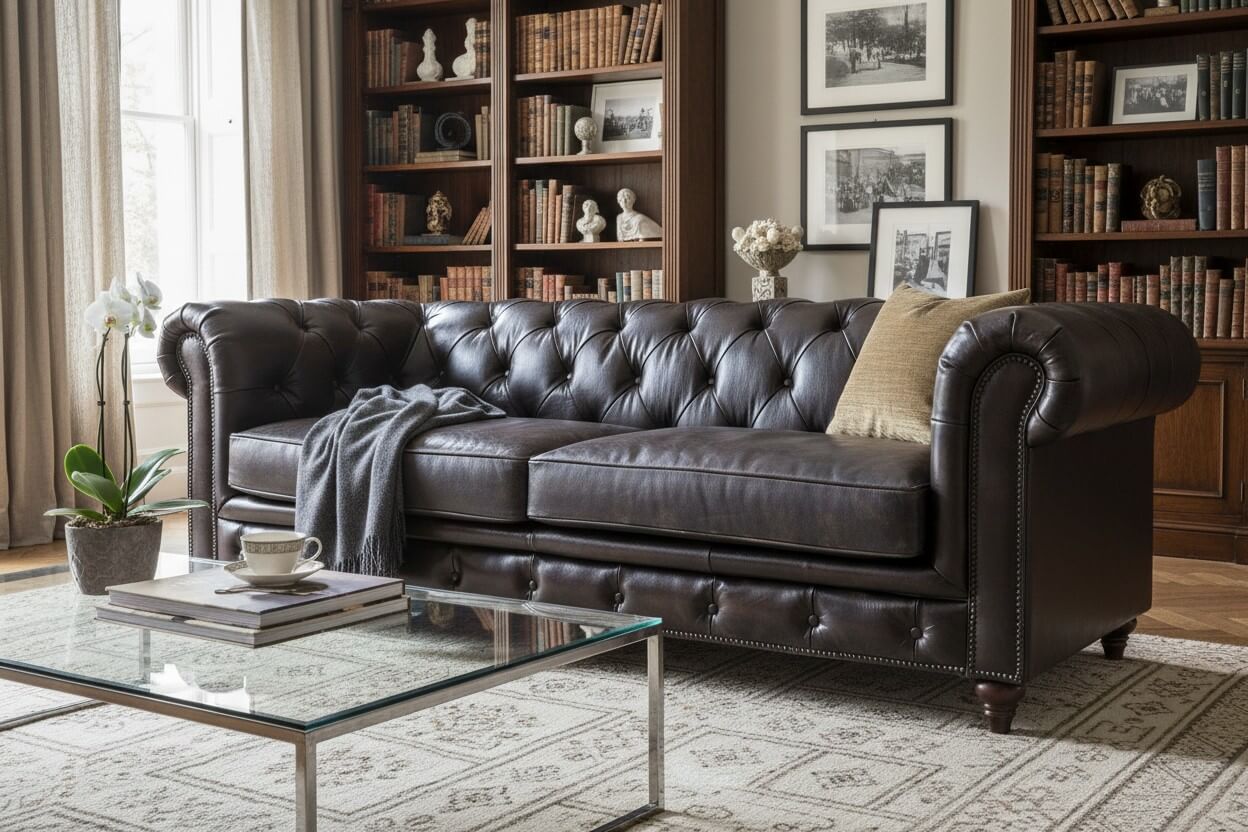 living room seater chesterfield sofa second hand