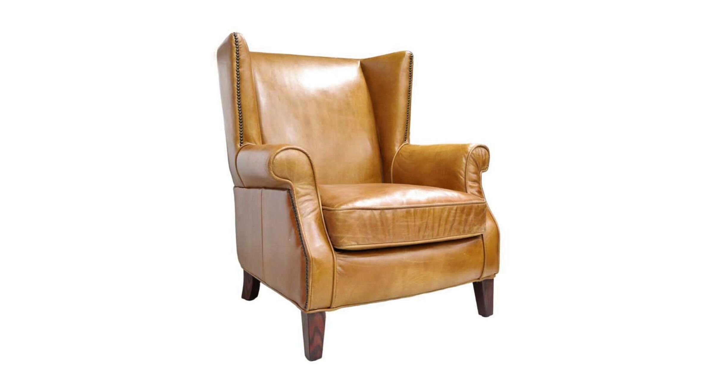 Contemporary Appeal Oberon High Back Leather Armchair