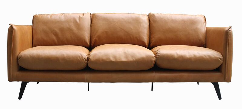 Product photograph of Ottavia Vintage Nappa Orange Brown Leather 3 Seater Sofa from Designer Sofas 4U