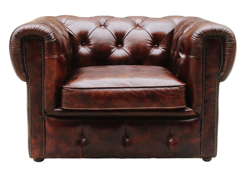 Product photograph of Picadilly 1 Seat Chesterfield Vintage Distressed Leather Club Chair from Designer Sofas 4U