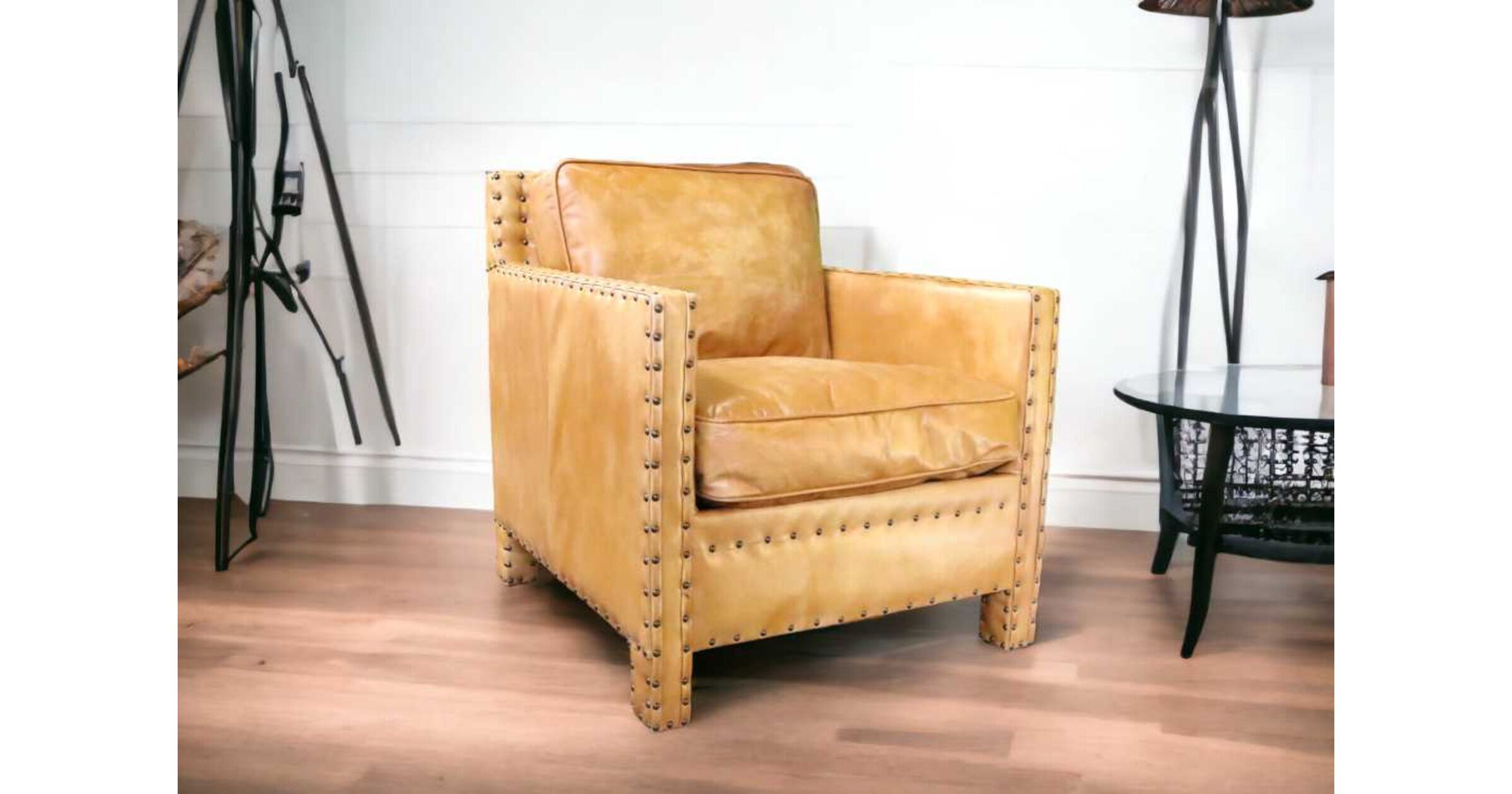 Luxury Hand Armchair Portofino Luxury Armchair Vintage Tan Leather