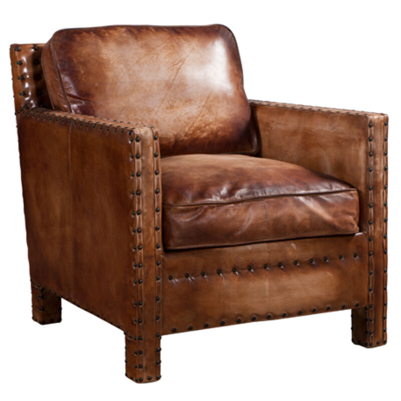 Product photograph of Portofino Luxury Vintage Distressed Leather Armchair Wash Tan from Designer Sofas 4U