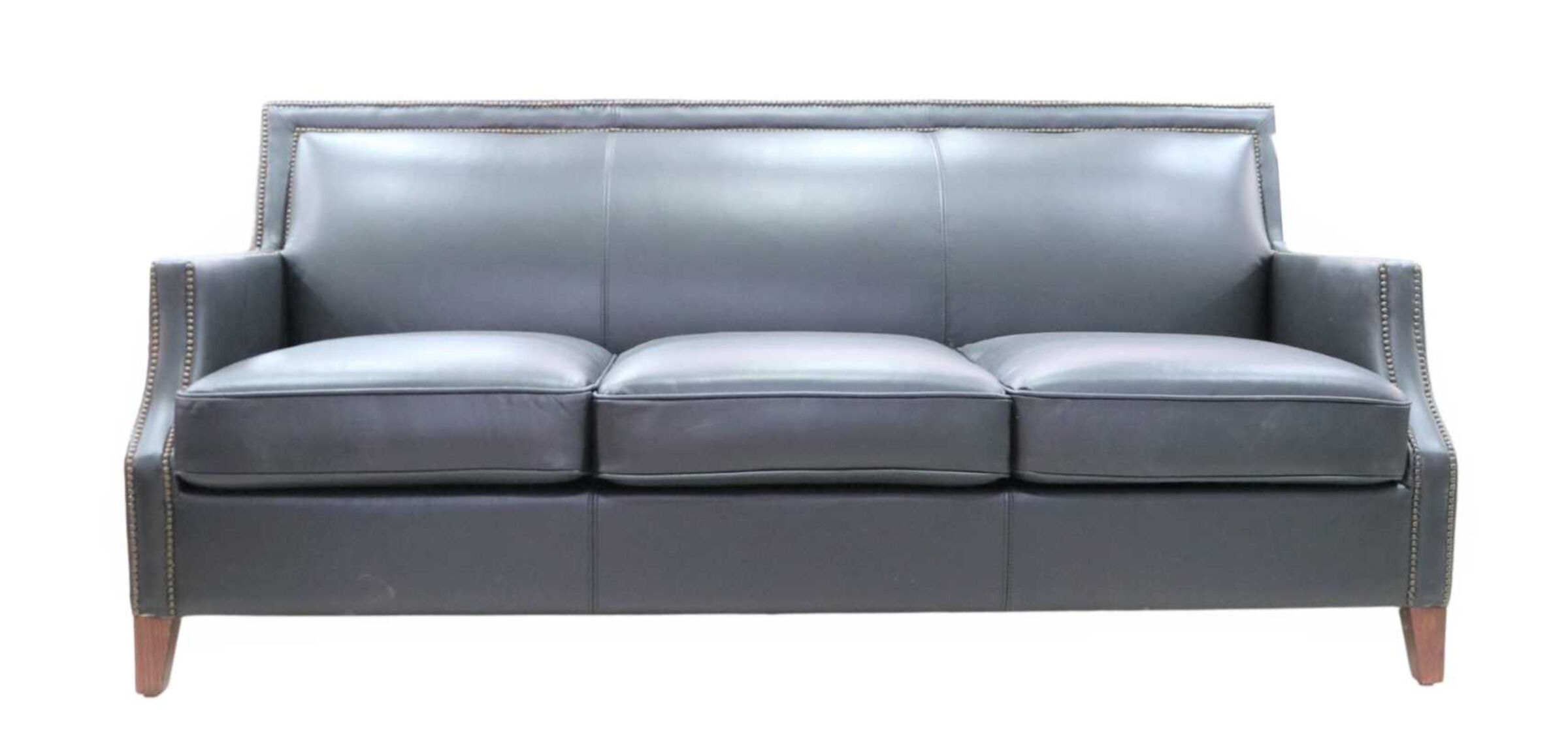 Portsmouth's 3 Seat Grey Leather Settee Sofa