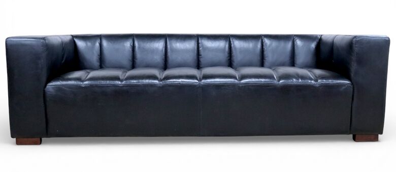 Premium Modern Black Leather Sofa – Contemporary 3 Seater Design