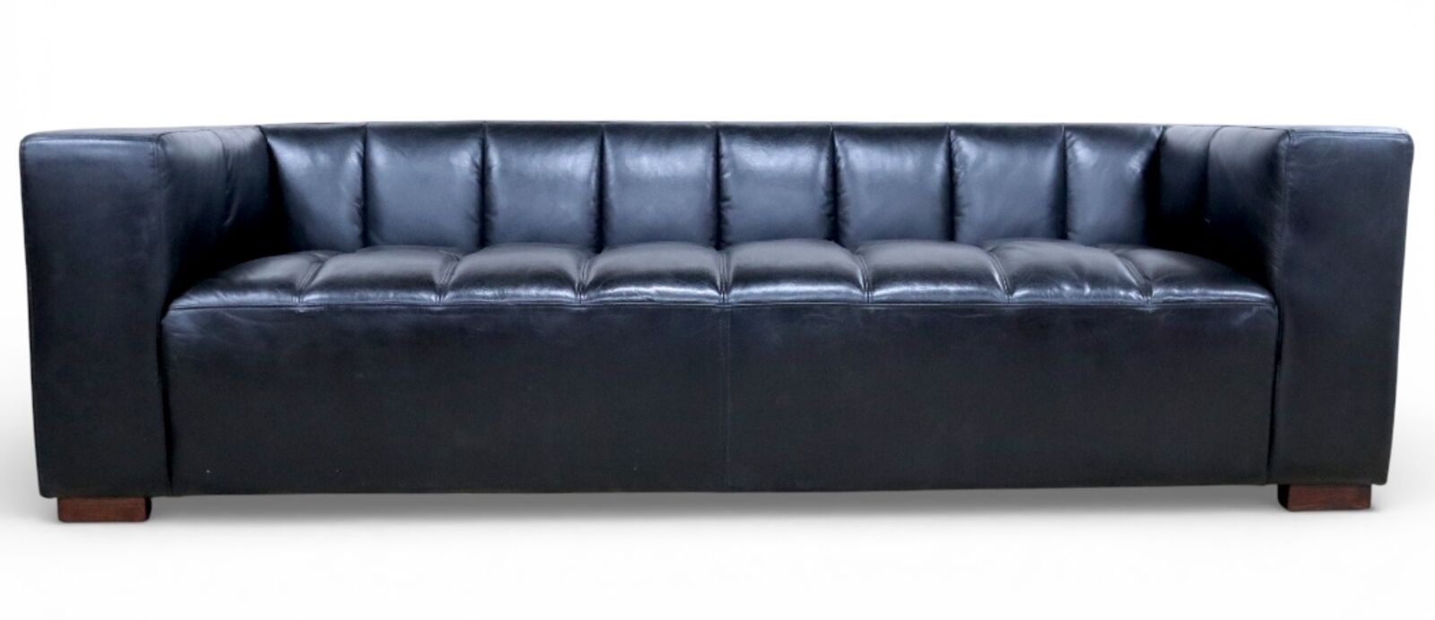 Premium Modern Black Leather Sofa    Contemporary 3 Seater Design