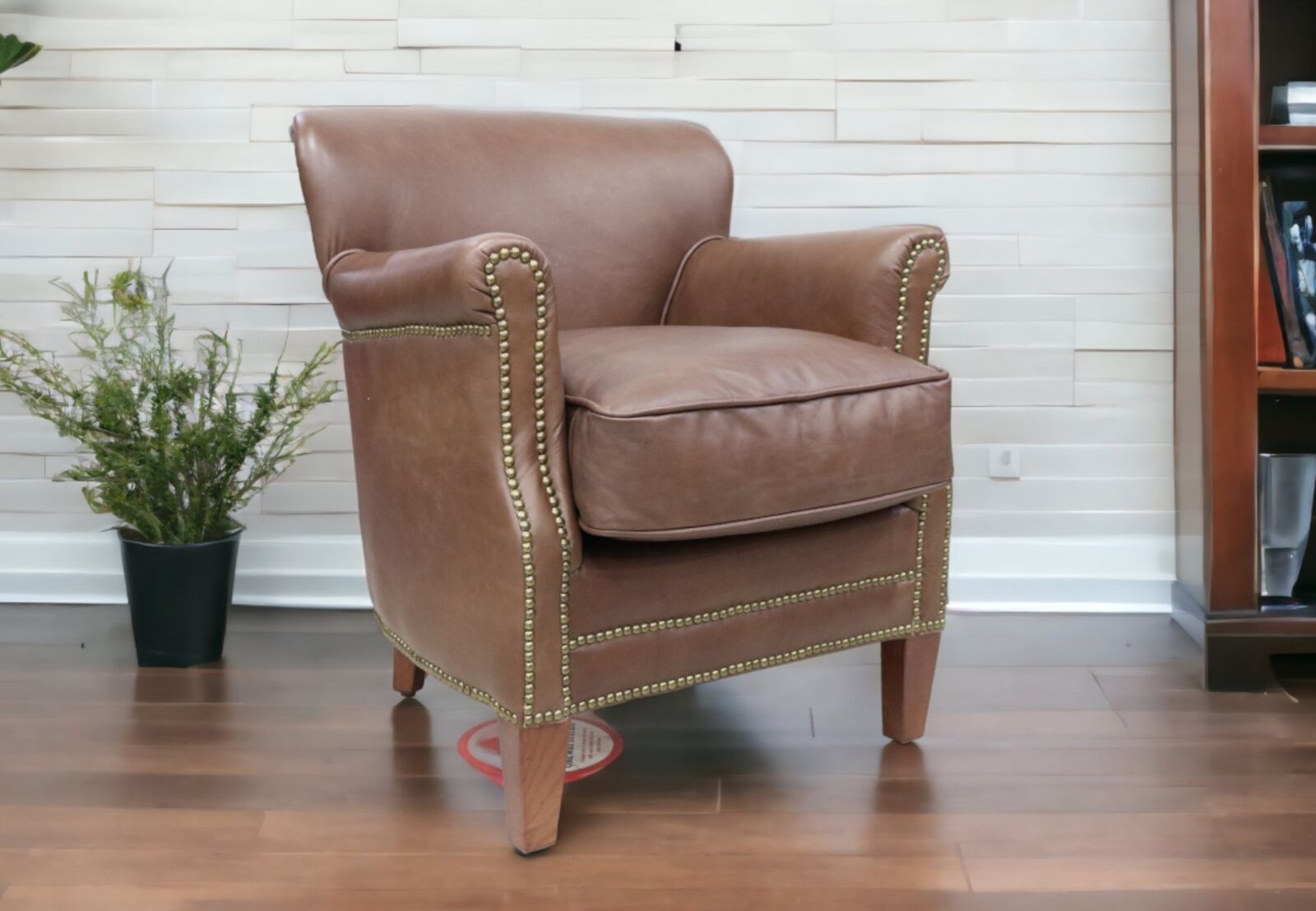 Product photograph of Professor Chocolate Brown Vintage Nappa Real Leather Armchair from Designer Sofas 4U