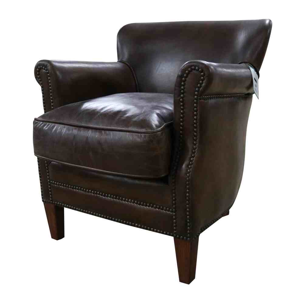 Professor Vintage Brown Distressed Real, Vintage Brown Leather Chair