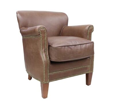 Professor Vintage Chocolate Brown Real Leather Armchair