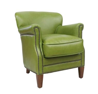 Professor Vintage Olive Green Real Leather Armchair