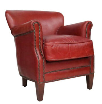 Professor Vintage Rouge Red Distressed Leather Armchair