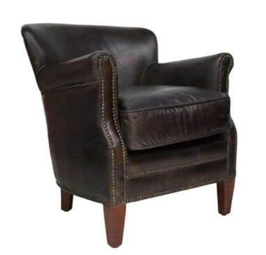 Professor Vintage Tobacco Brown Distressed Leather Armchair