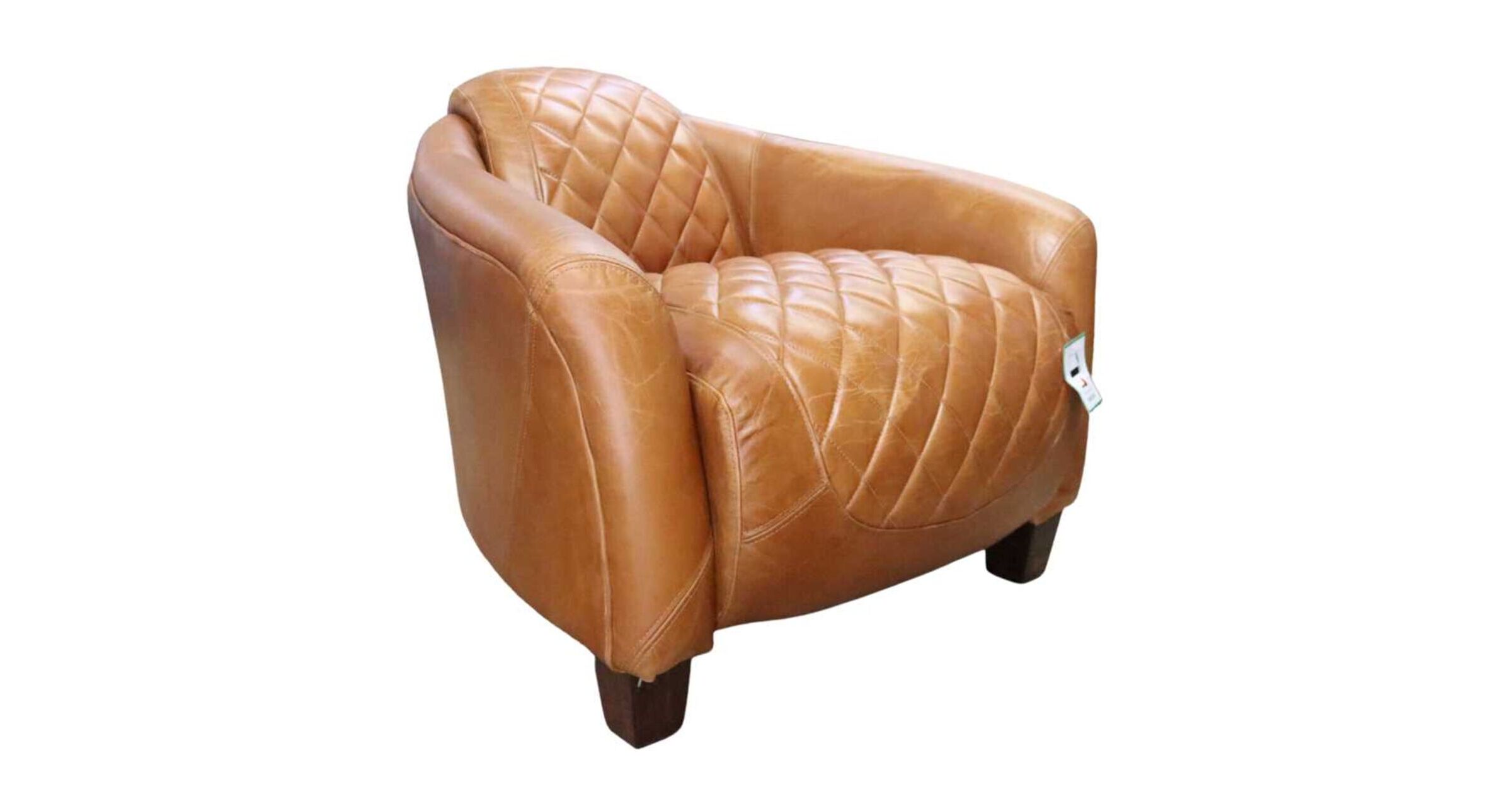 Quilted Vintage Tan Distressed Leather Tub Chair Vintage Chairs By