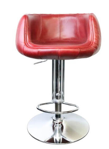 Vintage Rouge Red Distressed Leather Barstool