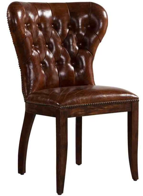 Product photograph of Richmond Chesterfield Vintage Distressed Leather Dining Chair from Designer Sofas 4U