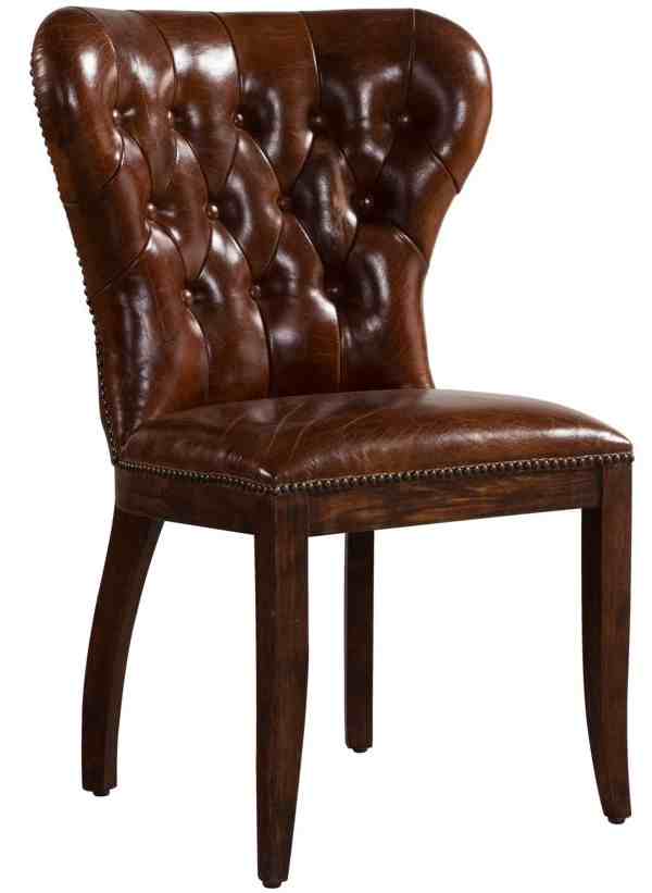 Richmond Chesterfield Vintage, Distressed Leather Dining Chairs