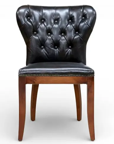 Richmond Chesterfield Vintage Tobacco Distressed Leather Dining Chair