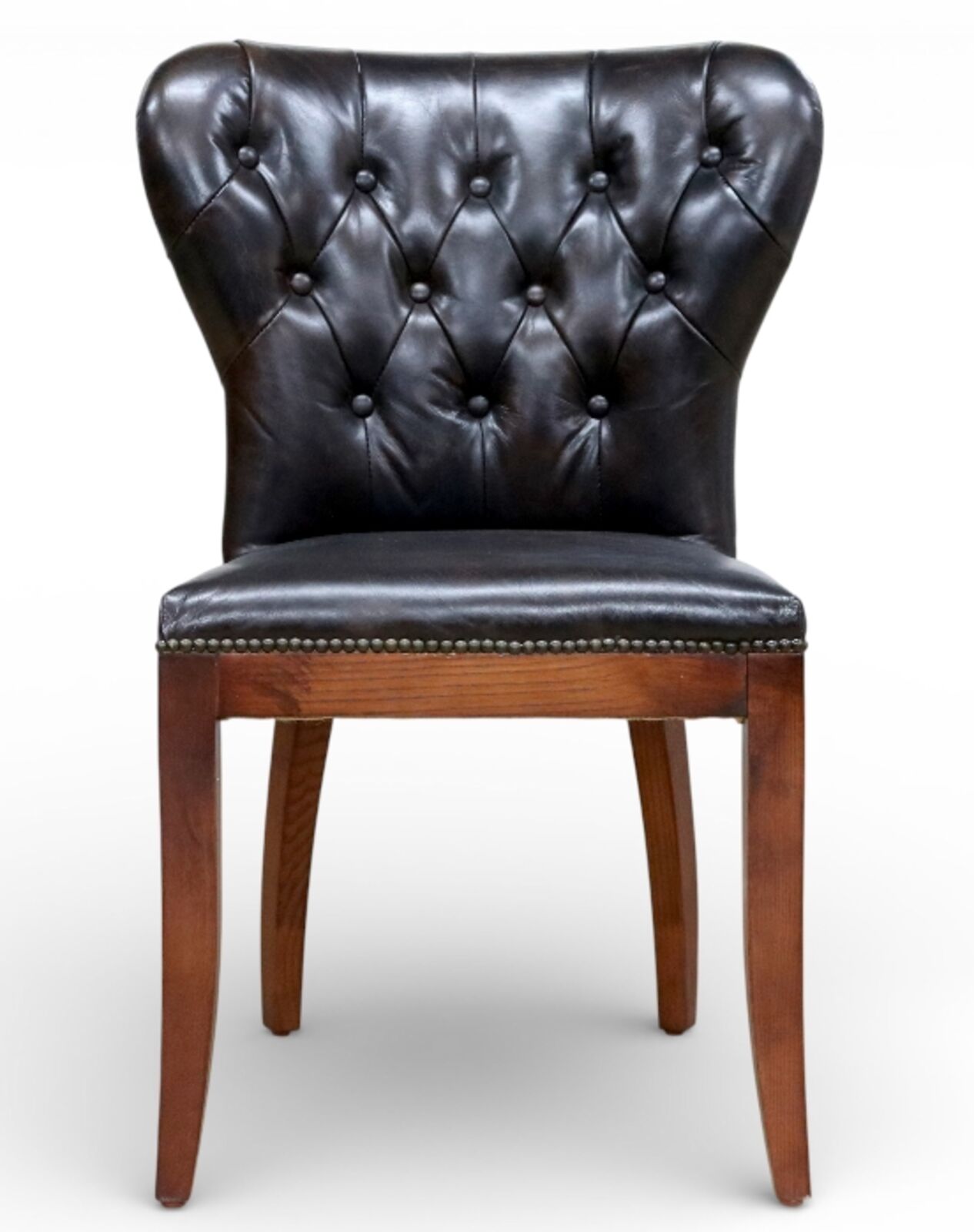 Richmond Chesterfield Vintage Tobacco Distressed Leather Dining Chair