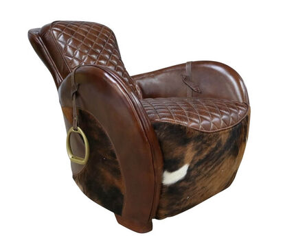Rodeo Saddle Vintage Brown Lounge Distressed Leather Chair
