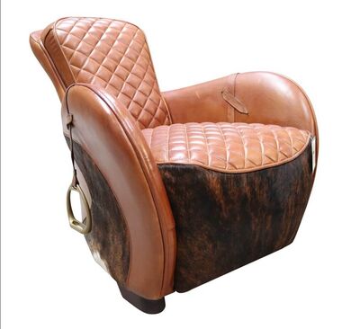 Rodeo Saddle Vintage Tan Lounge Distressed Leather Chair