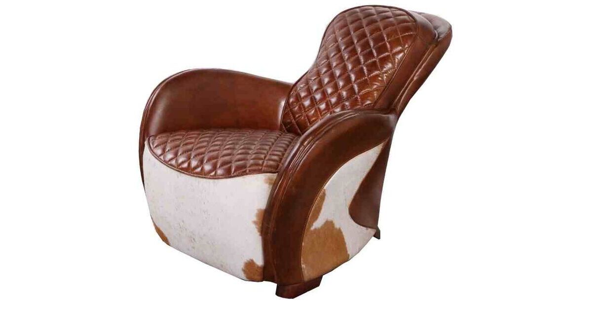 Saddle Vintage Cowhide Distressed, Saddle Leather Chair And Ottoman