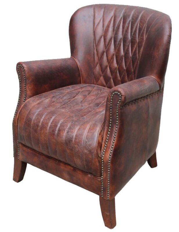 Product photograph of Scholar Vintage Distressed Leather Armchair Vintage Brown from Designer Sofas 4U