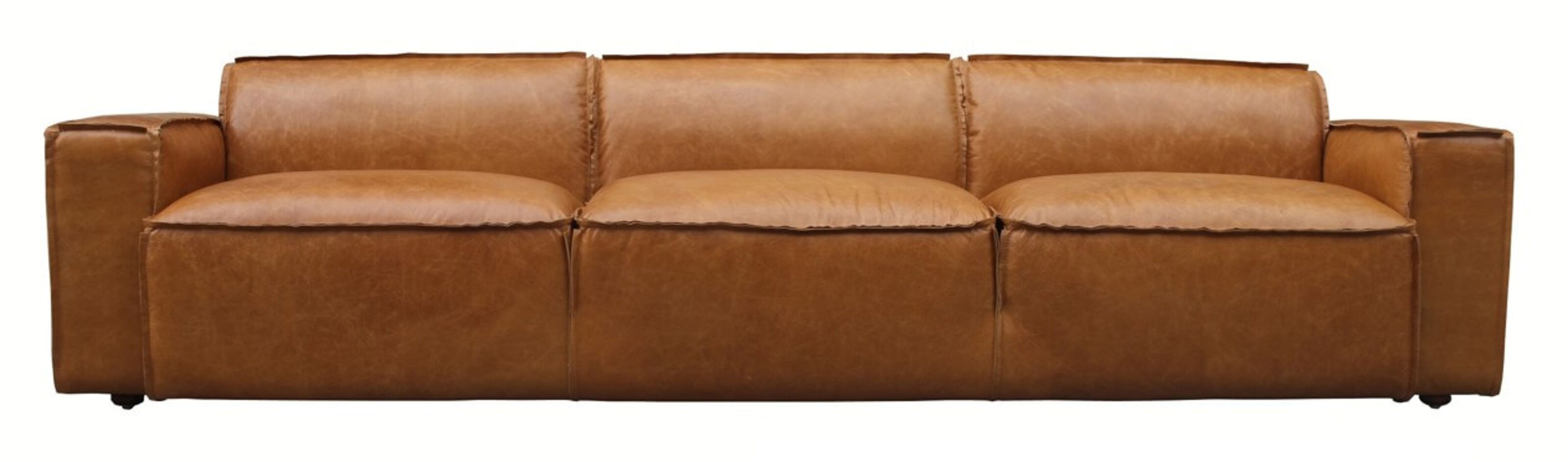 Scruffy 4 Seater Vintage Distressed, Distressed Brown Leather Sofa